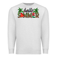 Oatmeal Heather hello summer Premium Sweatshirt - CowhideDigitalArt