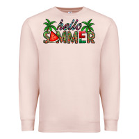 Pale Pink hello summer Premium Sweatshirt - CowhideDigitalArt