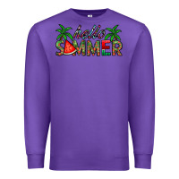 Purple hello summer Premium Sweatshirt - CowhideDigitalArt