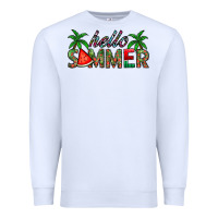 White hello summer Premium Sweatshirt - CowhideDigitalArt