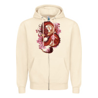 Sandshell red dragon and sakura cherry blossoms Zipper Hoodie - RanaPortraitStore