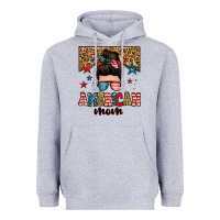 Heather Grey american mom junkie messy bun Heavyweight Hoodie - Zillion Design Studio