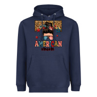 Navy american mom junkie messy bun Heavyweight Hoodie - Zillion Design Studio