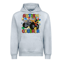 Heather Grey autism crusher Urban Hoodie - MaliasSmallBusiness