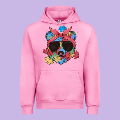 Autism Awareness Bear Urban Hoodie Designed By Maliassmallbusiness