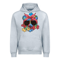 Heather Grey autism awareness bear Urban Hoodie - MaliasSmallBusiness