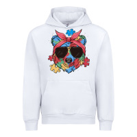 White autism awareness bear Urban Hoodie - MaliasSmallBusiness