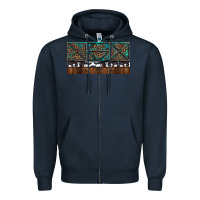 Navy Rusty Sunflowers with Cowhide and Turquoise Zipper Hoodie - RanaPortraitStore