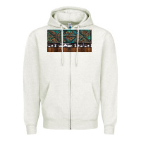 Oatmeal Heather Rusty Sunflowers with Cowhide and Turquoise Zipper Hoodie - RanaPortraitStore