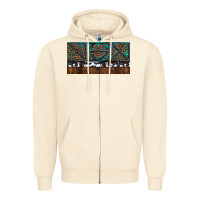 Sandshell Rusty Sunflowers with Cowhide and Turquoise Zipper Hoodie - RanaPortraitStore