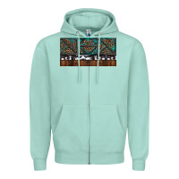 Seafoam Rusty Sunflowers with Cowhide and Turquoise Zipper Hoodie - RanaPortraitStore