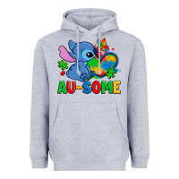 Heather Grey ausome stitch autism Heavyweight Hoodie - Zillion Design Studio