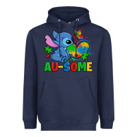 Navy ausome stitch autism Heavyweight Hoodie - Zillion Design Studio
