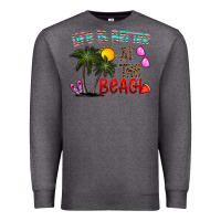 Charcoal Heather life is better at the beach Premium Sweatshirt - CowhideDigitalArt