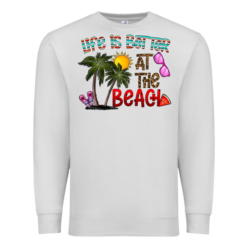 Life Is Better At The Beach Premium Sweatshirt by CowhideDigitalArt | Teevron