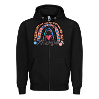 Black nurse rainbow Zipper Hoodie - Zillion Design Studio