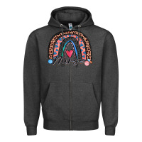 Charcoal Heather nurse rainbow Zipper Hoodie - Zillion Design Studio