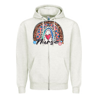 Oatmeal Heather nurse rainbow Zipper Hoodie - Zillion Design Studio