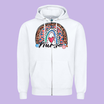 Nurse Rainbow Zipper Hoodie Designed By Zillion Design Studio