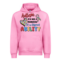 Fuchsia Pink autism it's not a disability it's a different abil Urban Hoodie - MaliasSmallBusiness