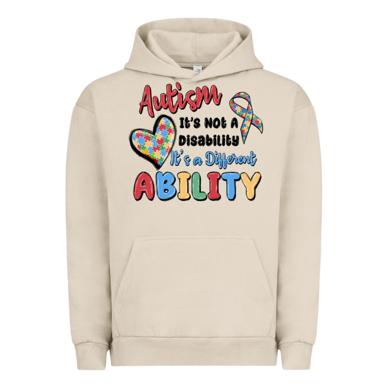 Autism It's Not A Disability It's A Different Abil Urban Hoodie by MaliasSmallBusiness | Teevron
