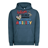 Pigment Midnight Navy autism it's not a disability it's a different abil Urban Hoodie - MaliasSmallBusiness