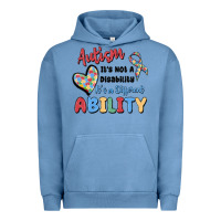 Pigment Pebble Blue autism it's not a disability it's a different abil Urban Hoodie - MaliasSmallBusiness