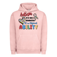 Pigment Salmon autism it's not a disability it's a different abil Urban Hoodie - MaliasSmallBusiness