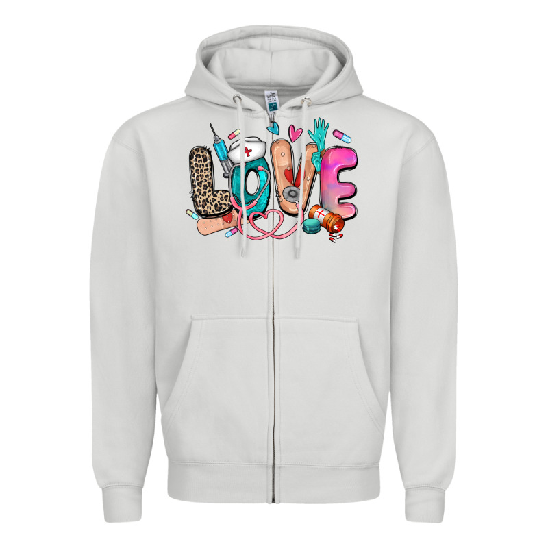 Love Nurse Zipper Hoodie by Zillion Design Studio | Teevron