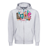 Heather Grey love nurse Zipper Hoodie - Zillion Design Studio