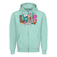 Seafoam love nurse Zipper Hoodie - Zillion Design Studio