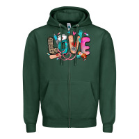 Sports Green love nurse Zipper Hoodie - Zillion Design Studio