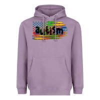 Lavender autism american flag Heavyweight Hoodie - Zillion Design Studio