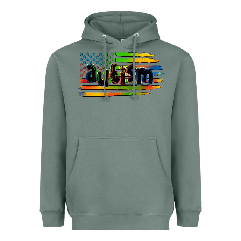 Autism American Flag Heavyweight Hoodie by Zillion Design Studio | Teevron