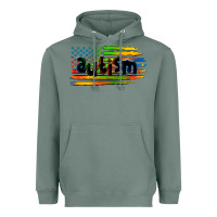 Sage autism american flag Heavyweight Hoodie - Zillion Design Studio