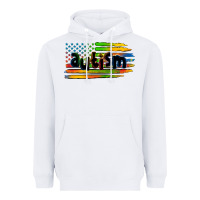 White autism american flag Heavyweight Hoodie - Zillion Design Studio