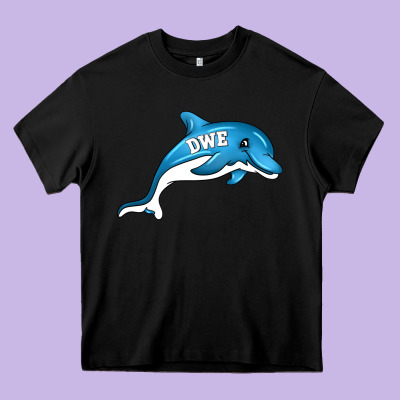 Dolphin Dwe Heavy Core Tee Designed By Cowhidedigitalart