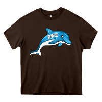 Chocolate Brown dolphin dwe Heavy Core Tee - CowhideDigitalArt