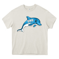 Cream dolphin dwe Heavy Core Tee - CowhideDigitalArt