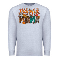 Heather Grey thankful mama longhorn Premium Sweatshirt - RacoonDesign