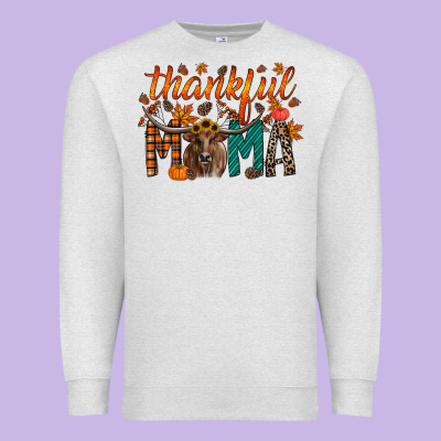 Thankful Mama Longhorn Premium Sweatshirt Designed By Racoondesign