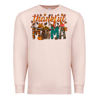 Pale Pink thankful mama longhorn Premium Sweatshirt - RacoonDesign