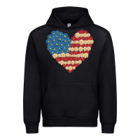 Black american heart flag Urban Hoodie - MaliasSmallBusiness
