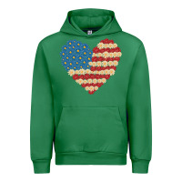 Emerald american heart flag Urban Hoodie - MaliasSmallBusiness
