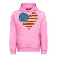 Fuchsia Pink american heart flag Urban Hoodie - MaliasSmallBusiness