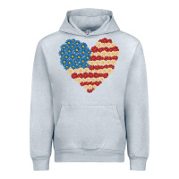 Heather Grey american heart flag Urban Hoodie - MaliasSmallBusiness