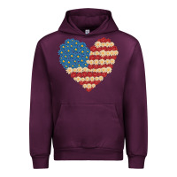 Mauve Wine american heart flag Urban Hoodie - MaliasSmallBusiness