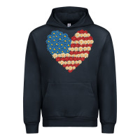 Navy american heart flag Urban Hoodie - MaliasSmallBusiness