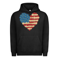 Pigment Black american heart flag Urban Hoodie - MaliasSmallBusiness