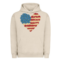 Pigment French Oak american heart flag Urban Hoodie - MaliasSmallBusiness